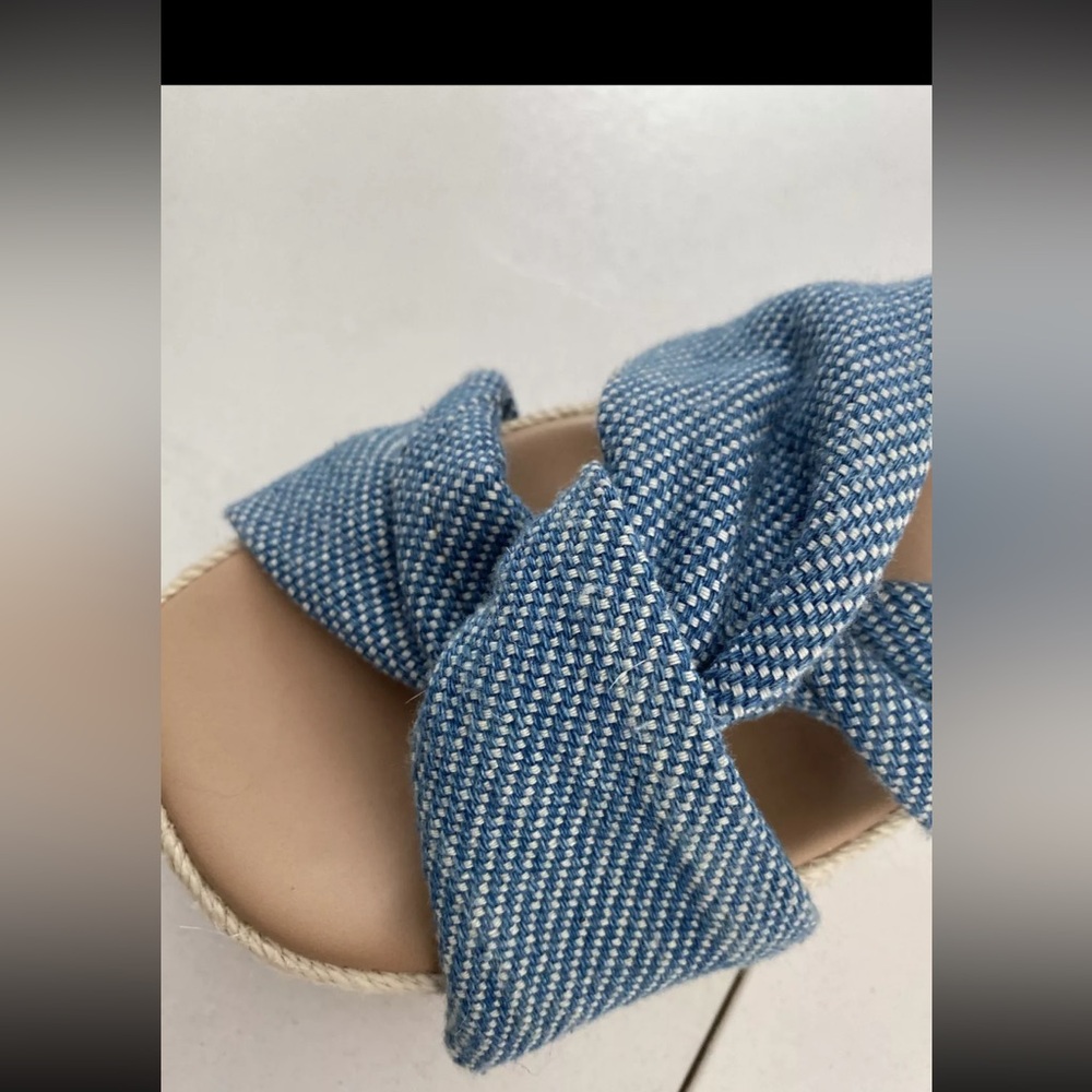 Lucky Brand | Blue Fabric Top Knot Slip On Open Toe Espadrille Sandals Women 7.5